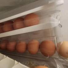 Automatic Egg Flipping Egg Rack, Two-Layer Refrigerator Door Egg Storage Box, Fresh-Keeping PP Material Kitchen Essential Space-Saving Container - White - View 3