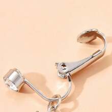 Fake Belly Piercing Fake Belly Ring For Women Fake Belly Button Piercing Clip On Belly Button Rings Fake Navel Ring Non Piercing Faux Belly Piercing Jewelry Dangle Non Piercing Fake Belly Piercing Jewelry, Clip On Earrings Non - Piercing Ears Cuff Set Stainless Steel Silver Gold CZ Fake Helix Cartilage Clip On Wrap Earrings Set For Women Non - Piercing Adjustable Ear Clip Without Ear Hole