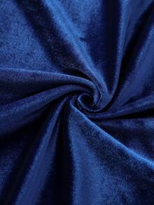 Women's Elegant Stretchy Velvet Deep V-Neck Sleeveless Ruffle Midi A-Line Dress, For Daily, Date, Party, Club