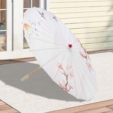 Paper Umbrellas For Decorations Colorful Classical Chinese Style Print Parasol Umbrella - White Powder - View 3
