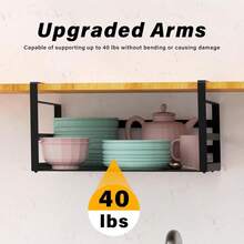 2 Pack Under Shelf Basket, Black Undershelf Storage Basket, Heavy Duty Slide-In Hanging Storage Basket, Metal Under Cabinet Organizer For Kitchen, Pantry, Desk, Bookshelf, Cabinet - 2 Pack - View 5