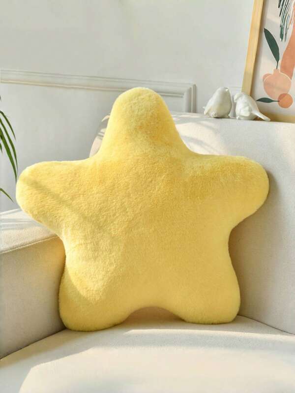 Coussin étoile, coussins décoratifs pour lit et canapé, coussin en forme d'étoile, coussins de sol moelleux en peluche, décoration de pièce, coussin avec fausse fourrure de lapin doux pour le salon, la chambre à coucher