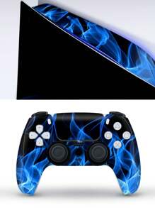 6pcs Blue Flame P5 Game Console Skin Stickers, Dustproof And Wear-Resistant