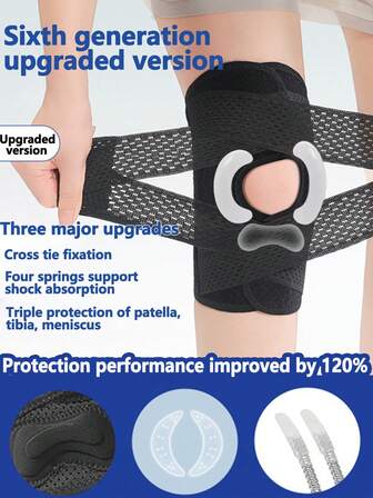 1 st, Sommar Ny Utomhussporter Fitness Skyddsutrustning Andningsbart Knäskydd Lättvikts Sport Löpning Cykling Bergsklättring Menisk Knäled Patellarbälte, Lämplig För Daglig Fitnessträning, Yoga Pilates, Man Kvinna Samma Stil