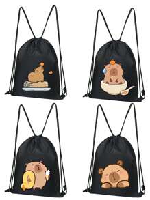 قطعة واحدة - حقيبة ظهر يابانية جديدة على شكل كابيبارا ، كاجوال ، بسيطة وأنيقة ، مع أساور بخيط سحاب و أشرطة كتف قابلة للتعديل ، مناسبة للمدرسة والسفر ، سهلة لتخزين الاحتياجات اليومية ، عنصر متعدد الاستخدامات ، موضة محببة ، مناسبة لجميع الأنماط والمناسبات ، مع قابلية تكيّف قوية مع الأسلوب.