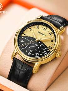 Herren Uhren Mechanisch Automatisch Lederarmband Geschäft Auto Datum Männer Kleiderarmbanduhr Wasserdicht Mode Uhr