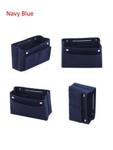 多功能大容量钱包收纳内胆包，旅行洗漱包，便携式多口袋设计，结构化隔层手提包 - 彩色 - 查看 7