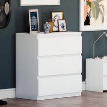 Vida Designs Denver Drawer Chests (White, 3 Drawer) - White - View 1