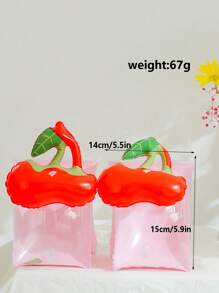 1 Pair Cute Cartoon Cherry & Strawberry Swimming Arm Floats, Increased Buoyancy For Outdoor Beach Travel, Pool, Swimming Learning Essential