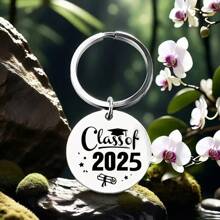 10 Sets Of 2025 Graduation Season Stainless Steel Keychain Friends Gifts With Candy Chocolate Snack Bags Thanks Tags Event Decoration Supplies