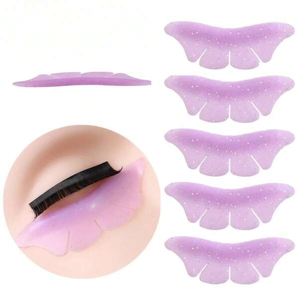 6pcs Lash Lift Ribbon Kit Silicone Lash Lift Shields Soft Eyelash Perm Lash Lift Rods Ribbed For Permanent Eye Lashes Perming (Bend 6 Colors)