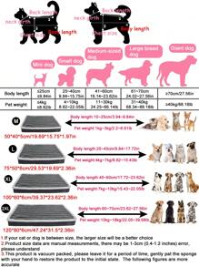 1pc Short Plush Thicken Pet Bed Mat, Removable And Easy To Clean, 3D Egg Shaped Soft Foam, Warm For Winter, Suitable For Medium & Small Cats And Dogs, With Pillow And Oxford Slip-Resistant Cloth