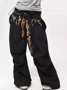 1pc Glitter Hip Scarf, Belly Dance Skirt, Jazz Dance Hip Scarf, Versatile Hiphop Waist Belt