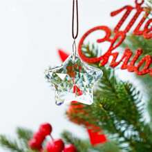 1/6pcs Transparent Pentagram Crystal Glass Suncatcher Christmas Ornaments Clear Faceted Glass Christmas Star And 2025 Annual Christmas Star Crystal Hanging Ornaments For Christmas Tree Winter New Year Party Supplies Christmas Decor