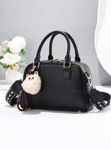 Elegant Fashion Women's Handbag With Charm, Multi-Functional Mom Bag Large Capacity Shoulder Tote Bag, Stylish Design, New Soft Square Bag Fashionable Ladies Handbag Shoulder Crossbody Bag Versatile Casual Multi-Layer Large Capacity With Dual Straps For Single/Crossbody Carry, Suitable For Valentine's Day Gift, Suitable For Travel, Shopping Mall, New Stylish Ladies Tote Shoulder Crossbody Color-Block Bag, Versatile Casual Luxurious Large Capacity Shoulder/Crossbody Bag