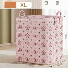 Foldable Large Capacity Clothes Storage Bags Cherry Blossom Pattern Storage Bins Closet Organizers Dust-Proof Moving Bag - Multicolor - View 13