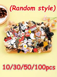 5/10/15/30/40/50/60/75/85/95/100 pièces Broche mixte aléatoire (sans double), styles, motifs, formes variés, épingles en métal d'alliage, personnages de dessins animés mignons, assortiment aléatoire, accessoires décoratifs pour sacs, vêtements, accessoires de bureau, chemises, vestes, bijoux, Noël, Halloween
