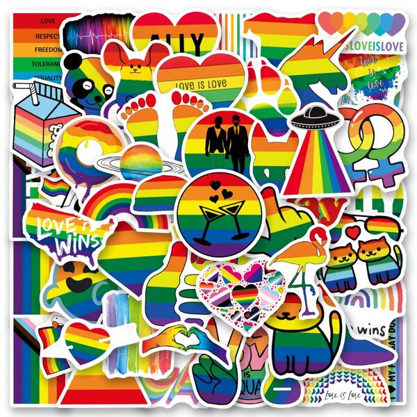 100PCS Gay Pride Stickers Vinyl Aesthetics Stickers Scrapbook, Journaling, Laptop, Bumper, Skateboard, Water Bottles, Computer, Phone, Cartoon, Hard Hat, Car Stickers