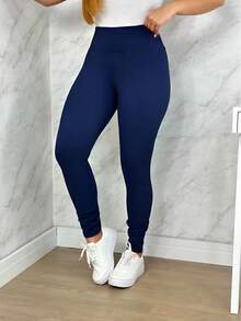 Women's Flannel Leggings Thick Plush - 藏蓝色 - 查看 1