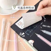 圆点图案凝胶笔形胶棒，儿童圆点记号笔，办公室用，计划用，快干，彩色圆点胶笔，学生用，创意返校 - 彩色 - 查看 1