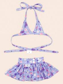 1 Set Floral & Butterfly Print Pet Summer Bikini
