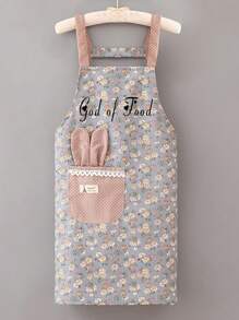 1 pièce de tablier personnalisé avec motif floral Ditsy, tablier de cuisine en canevas à fleurs Ditsy, style fermier respirant mignon pour adulte, pour l'été, la cuisine, la salle de bain, la maison, les fournitures ménagères