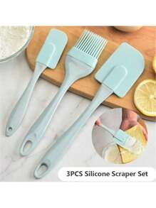 3 pièces Spatule à glaçage en silicone crème, outil de tartinage pour pain, gâteau, beurre, mixeur, pinceau huileux antiadhésif, accessoires de cuisson