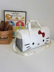 Sanrio 1Pc Hello Kitty Large Girl's Weekend Bag Travel Bow Hello Kitty Portable Gym Bag Crossbody Bag Gift