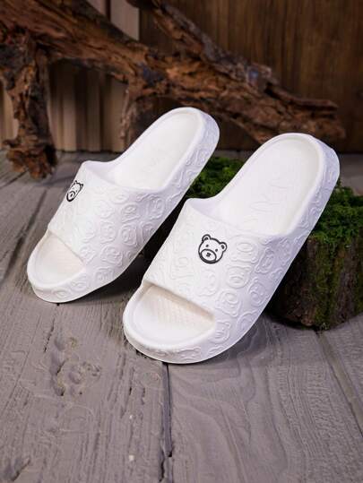 Damen Schwarze Plateau EVA Mode Rutschfeste Lässig Hausschuhe, Leichte Hausschuhe für Straße & Strand, Sommer