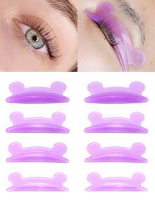 8Pcs 4 Sizes Lash Lift Pads, New Self-Adhesive Super Soft Purple Lash Lift Rods Extreme Eyelash Curler,Reusable Silicone Lash Lift Shields. - Purple - View 1