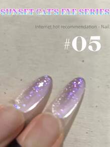 10ml Spring Summer Nails Hot Style Non-Gray Universal White Cat Eye Gel Nail Polish 2025 New Style Super Flash White Glass Bead Nail Art Nail Supplies