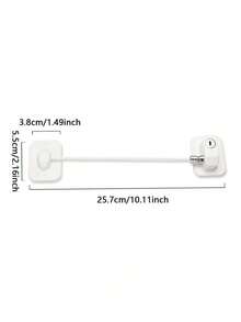 No Drill Strong Adhesive Safety Lock - One-Touch Use, Anti-Theft & Anti-Pinch For Doors, Windows, Cabinets, Fridges, Universal Lock Buckle | Sliding Door Limiter | Aluminum Alloy Thick Material | Helpful Home Security Assistant - White - View 12