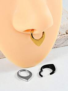 1PC Punk Water Drop Shaped Hollow Cross Nose Vách ngăn đặc biệt dễ thương & quyến rũ bằng thép không gỉ Segement Ear Helix Tragus Lobe Bông tai cho Unisex làm quà tặng - Nhiều màu - Xem 4