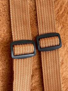 1 件蓬松柔软可爱水豚背包。轻便时尚斜挎包。便携式个性化单肩包。 - 棕色 - 查看 4