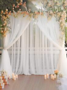 1/2/4 buc Perdele de fundal din tul alb, perdele de fundal, draperii de nuntă, pânză de fundal decorativă, pânză de fundal transparentă, perdea albă romantică, decor petrecere de nuntă, consumabile pentru ceremonie de logodnă, consumabile pentru petrecerea de aniversare, decorațiuni de fundal pentru fotografie, decorațiuni pentru babyshower, furnituri de gen, decorațiuni pentru petreceri de sărbători Decor, Decor camera