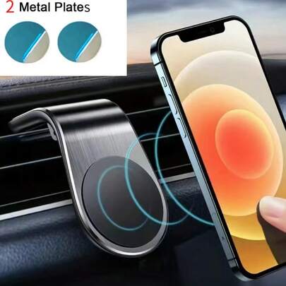 Soporte magnético universal en forma de L para teléfono - Agarre fuerte, ángulo ajustable, montaje en rejilla de ventilación, diseño compacto - Soporte de móvil perfecto para coche para conducir con , Soporte magnético en forma de L para coche con montaje en rejilla de ventilación y agarre universal - Disfruta de la comodidad de conducir con las manos libres, Soporte magnético en forma de L creativo para teléfono en el coche, de aleación de aluminio, en varios colores, apto para todas las rejillas de ventilación de coches y teléfonos inteligentes