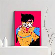 1 pieza/3 piezas Pósteres de arte de pared con opción de marco, póster de arte de juego Invencible, decoración de pared, decoración de sala de juegos, regalo, pintura HD kawaii de gato y coche sin marco/con marco - Multicolor - Ver 16