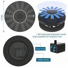 Solar Fountain Pump, Upgraded Model With 8 Nozzles, Solar Powered Bird Bath Fountain Suitable For Pond, Garden, Bird Bath, Fish Tank, Outdoor Independent Solar Water Pump Floating Fountain