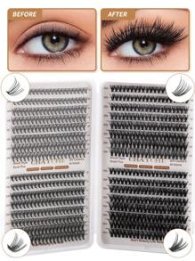 640PCS A DIY Eyelash Extension Kit - Mixed Lengths Of 10-16Mm, Featuring 10D, 20D, 30D, And 40D ,50D,60D,80D,100D Clusters, Cat Eye, Cosplay, Russian Volume, Natural, Thick, And Dramatic Styles, Including Adhesive And Sealing Glue, Tweezers, Beginner-Friendly, 0.07Mm Thickness, D Curl, Suitable For Home Use.