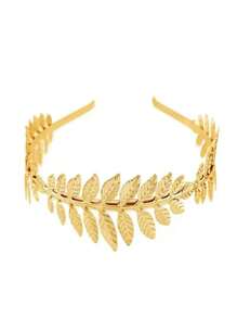 1 pièce Serre-tête en métal de style européen et américain à la mode avec feuille, accessoire de cheveux pour femmes, bandeau, cerceau de cheveux