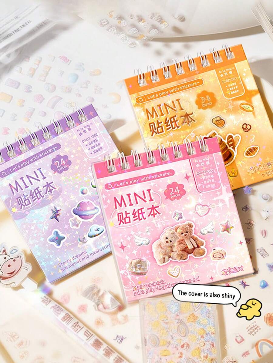 1 Pc Mini Sticker Book For Journaling ,Cute Nail Stickers, Waterproof DIY Decoration (Transparent Kawaii Patterns) ,Ins Style Scrapbooking Supplies For Girls, Phone Case And DIY Craft.