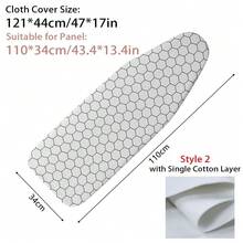 1 pieza Funda universal para tabla de planchar con borde elástico, resistente a las manchas, acolchado grueso de algodón, protección contra el calor de la plancha, funda para la mesa de planchar - Blanco y Negro - Ver 11