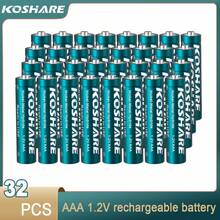 KOSHARE 32/40/56 1.2V AAA300mAh Nickel Hydrogen Rechargeable Batteries With Stable Voltage, Suitable For Remote Control, Alarm Clock, Doorbell, Flash, Shaver, Car Key, Game Controller, Flashlight, Camera, CD Player, Wireless Microphone, Decorative Lighting. Please Use A 1.2V Nickel Hydrogen Battery Charger To Charge - 7號電池 - 查看 2