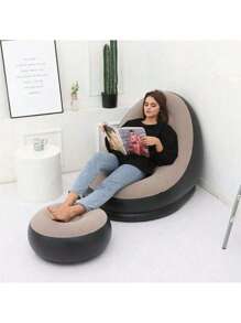 Neuer aufblasbares Plüsch Sofa für bequeme Menschen, faltbares Fußsofa-Bett, bequemer Liegestuhl mit Fußbank für Outdoor, heiß