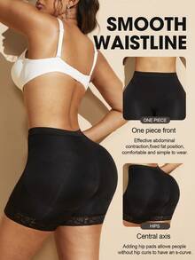 1pc Women High Waisted Butt Lifting Slimming Shaping Pants With Foam Pad, Smooth Figure Shapewear Bottom