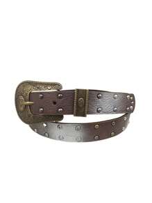 Fashionable, Individual, Retro Casual And Versatile Men's Gradient Color PU Leather Belt, Suitable For Spring, Summer, Autumn And Winter
