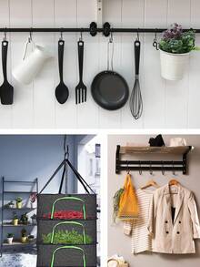 带闩锁设计的重型 S 形挂钩，多功能防风挂钩，防锈金属挂钩，厨房和衣柜挂钩，适用于植物、花盆、毛巾和袋子、户外悬挂、厨房用具等、家居装饰、厨房整理和储存