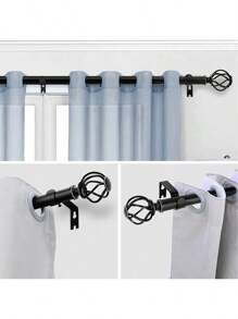 Tringles à rideaux réglables, disponibles en plusieurs styles et tailles, design simple et élégant, convient pour la chambre à coucher, le salon et le patio extérieur, décoration murale de la maison, décoration de fenêtre, tringles à rideaux métalliques réglables avec supports, tringle à rideaux simple robuste, 48-63 pouces, 79-95 pouces, 142-158 pouces, 120-160 cm, 200-240 cm, 360-400 cm