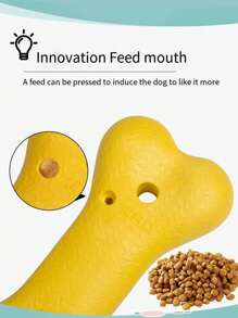 1pc Yellow Dog Chew Toy, Durable Multifunctional Bone Shaped EVA Material With Pull Rope Toy, Pet Ball Shaped Toy, Ball Shaped Toy With Pull Rope, Dog Chew Pull Ring Toy, Dog Toy, Ideal For Training, Retrieval And Swimming Activities; Perfect For Energetic Chewers