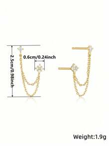 1 par de pendientes de circonita cúbica de moda, adecuados para mujeres, regalo del Día de San Valentín, joyería de boda, regalo del Día de la Madre